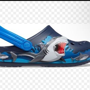 Crocs black shark lights up waterproof clog shoes